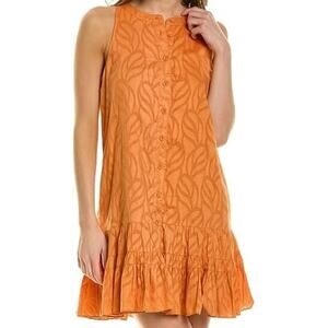 Joie NWT Hayden Button Front Sleeveless Mini Dress Orange Size XS 100% Cotton